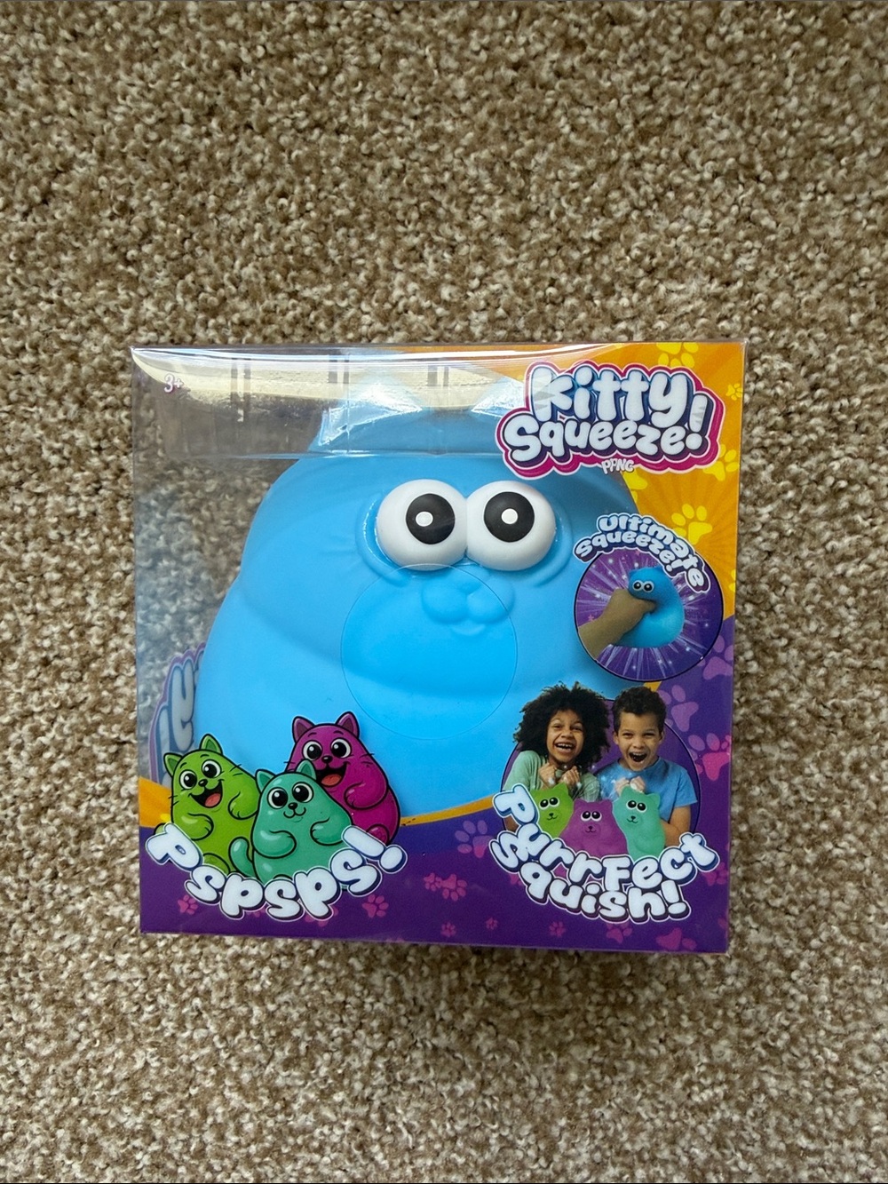 Kitty Squeeze Plush Squeezable Toy - Blue